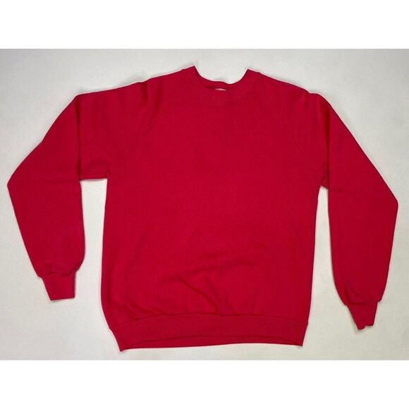VINTAGE Jerzees Blank Crewneck Sweatshirt Men Small Red USA 90s - Picture 1 of 4